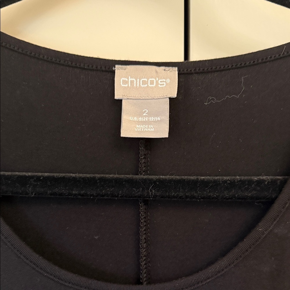 Chicos Knit Black Long Sleeve Dress Size 2 - Picture 2 of 5